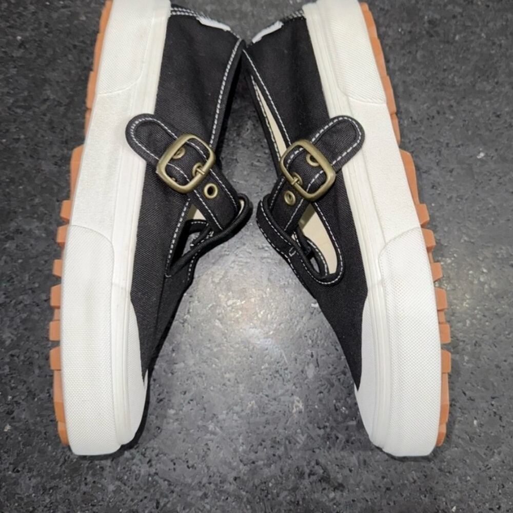 NEW VANS STYLE 93 BLACK CANVAS WHITE RUBBER MARY JANE SNEAKERS BUCKLE SZ 9.5 - Picture 11 of 13